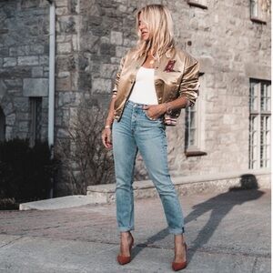 GRLFRND Karolina last Dance High Rise Skinny 27” Distressed Jeans Runs Big!